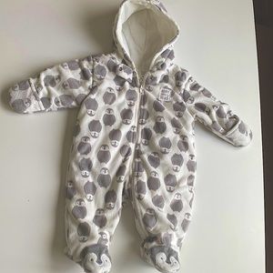 Penguin snow suit onesie bunting